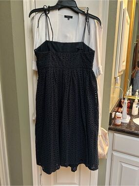 GAP Navy Eyelet Spaghetti-Strap Sundress